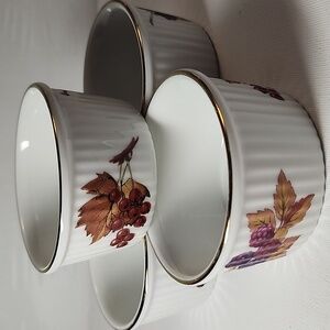 Royal Worcester Evesham Gold Trim Ramekin Set Of 4